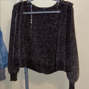 Cardigan w/ hood attached